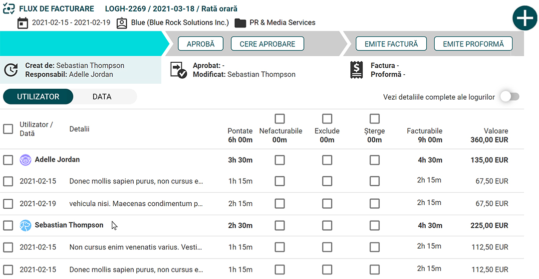 Aprobarea unui flux de facturare 1