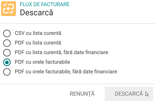 Descărcare flux de facturare 3